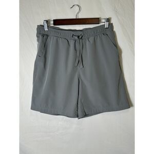 VRST All In Shorts Men Medium Gray Lined Drawstring Performance Stretch Athletic